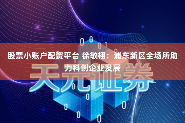 股票小账户配资平台 徐敏栩:浦东新区全场所助力科创企业发展